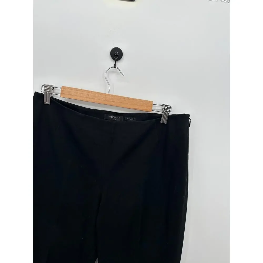Lafayette 148‎ Womens Black Chrystie Pants Sz 10 Capsule Minimal Career Office